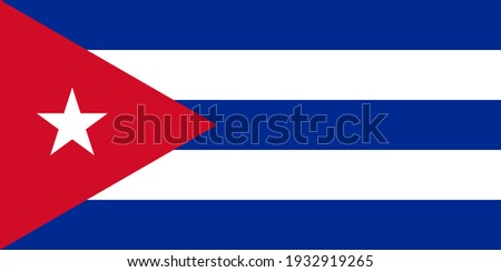 national flag of Cuba in the original size,colours and proportions(1:2)