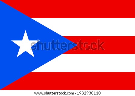 national flag of Puerto Rico in the original size,colours and proportions(2:3)
