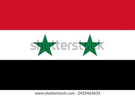 national flag of Syrian Arab Republic in the original size,colours and proportions