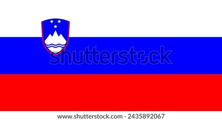 national flag of Republic of Slovenia in the original size,colours and proportions(1:2)