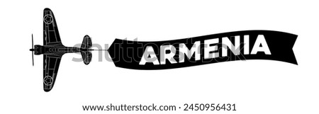Armenia advertisement banner is attached to the plane