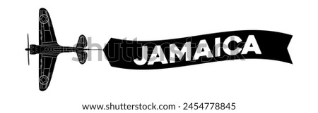 Jamaica advertisement banner is attached to the plane