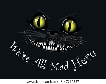Cheshire cat on a black background

