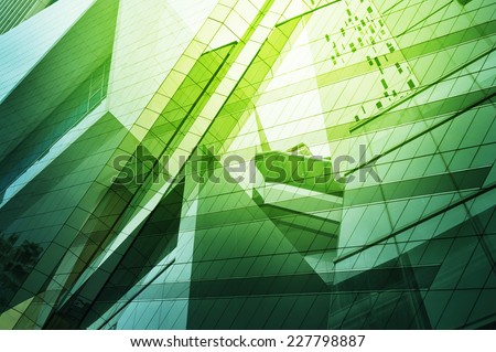 Glass of modern tower for business background