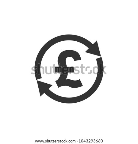 Exchange, money, pound transfer icon, vector illustration. Flat design.