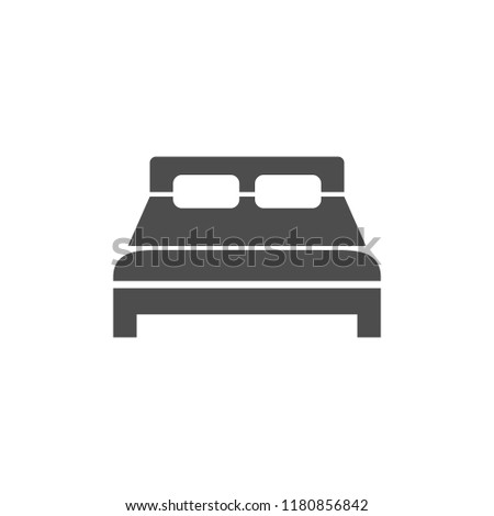 Bed icon. Vector illustration, flat design.