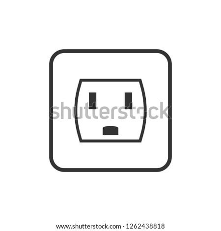 Power electrical socket icon. Vector illustration, flat design.