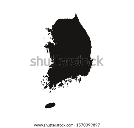 South Korea map on white background. Vector illustration.