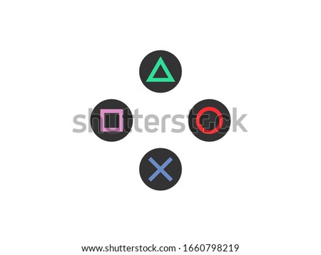 Gamepad control buttons icon. Vector illustration, flat design.