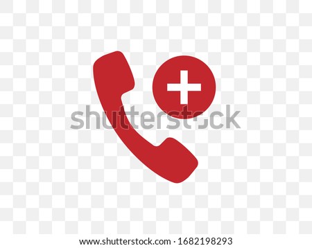 Emergency call icon. Vector illustration, flat design.