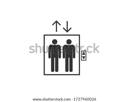 Elevator, lift icon. Vector illustration, flat design.