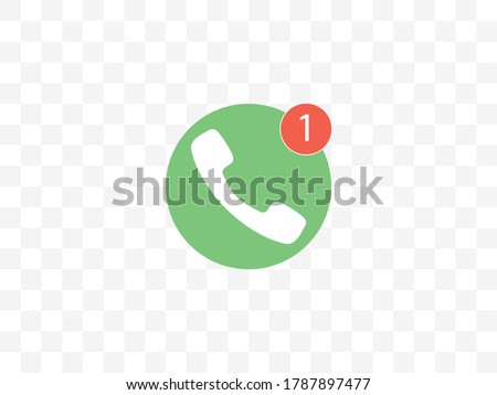 Phone icon, missed call sign. Vector illustration, flat design.