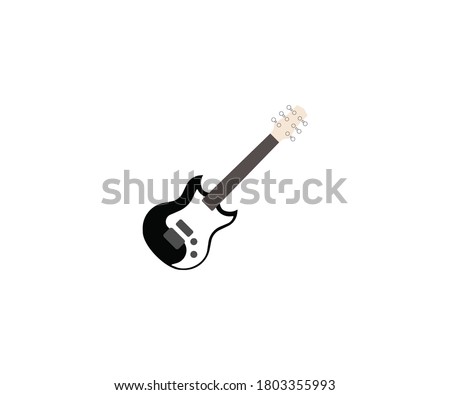 Guitar, instrument, music icon. Vector illustration, flat design.