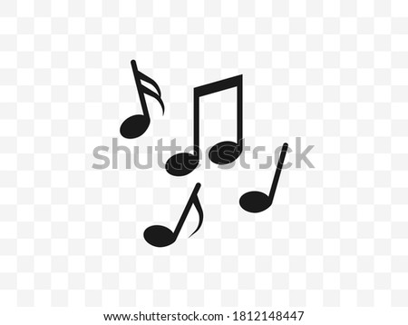 Audio, music note, notes icon, transparent background. Vector flat.