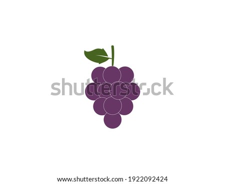 Fruit, grapes icon on white background. Vector illustration.