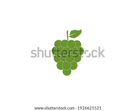 Fruit, grapes icon on white background. Vector illustration.