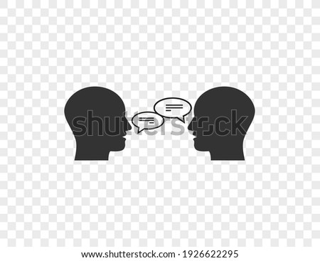 People talking icon on transparent background. Vector illustration.