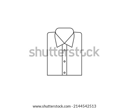 Folded shirt. Button-down shirt icon. Vector illustration. Flat.