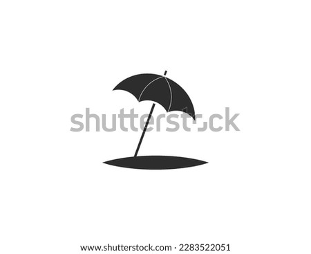 Beach umbrella, protection icon. Vector illustration.