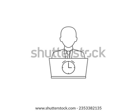 Overtime working icon. Vector illustration.