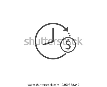 Overtime, money, working icon. Vector illustration.