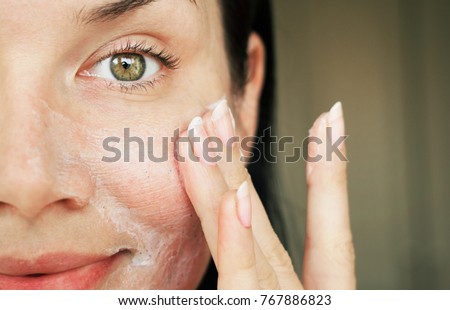 Similar – Image, Stock Photo Sensitive young female model at cliff
