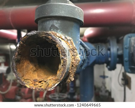 Similar – Image, Stock Photo Rusty pipe inside broken vehicle