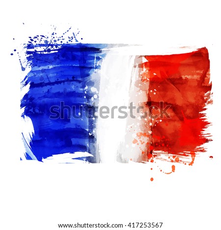 France hand painted national flag