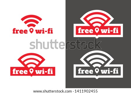 Free Wi-Fi sticker sign isolated illustration icon