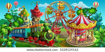 Similar – Image, Stock Photo Ferris wheel in amusement park
