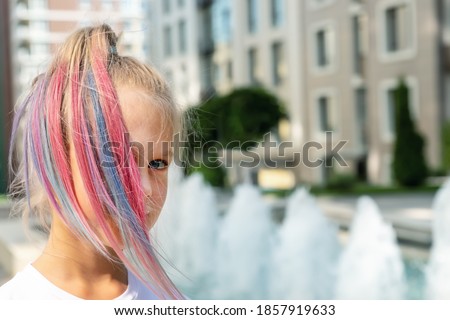 Similar – Image, Stock Photo blond Hipster girl kid holds thumbs up