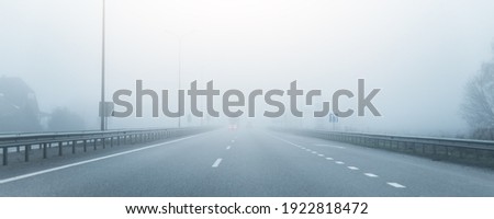 Image, Stock Photo Motorway in the fog