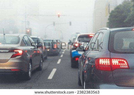 Similar – Image, Stock Photo Foggy morning in the Harz Mountains