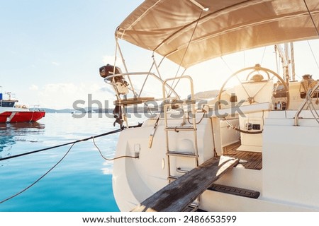 Image, Stock Photo Boat rental on the Lahn