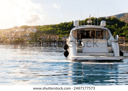 Similar – Image, Stock Photo from a boat  in  beautiful panorama coastline sea and rock