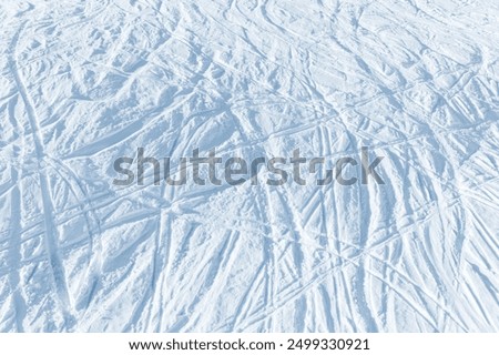 Image, Stock Photo Piste marking in fresh snow on freshly prepared piste