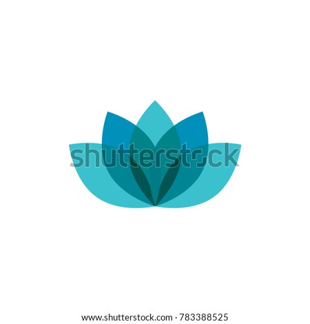Blue lotus logo, icon template