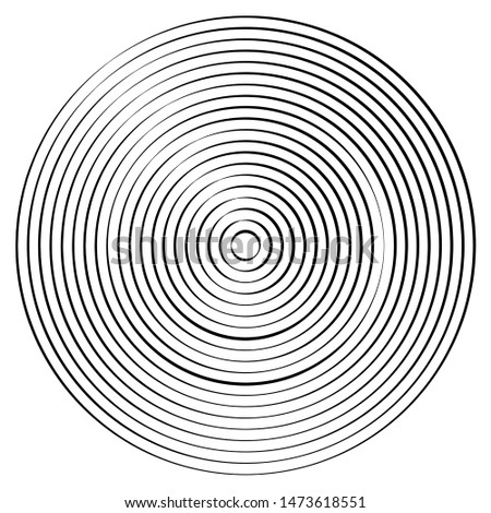 Radiating, concentric circles abstract monochrome vector graphic. Vector illustration for design your website and print