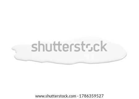 real image,spilled milk drop on the floor isolated with clipping path on white background. Foto stock © 