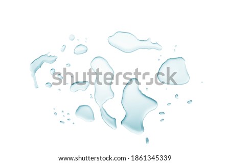 real image, top view spilled water drop on the floor isolated with clipping path. Foto stock © 