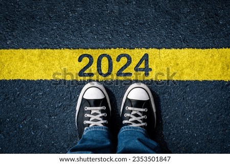 Similar – Image, Stock Photo yellow line near the sidewalk