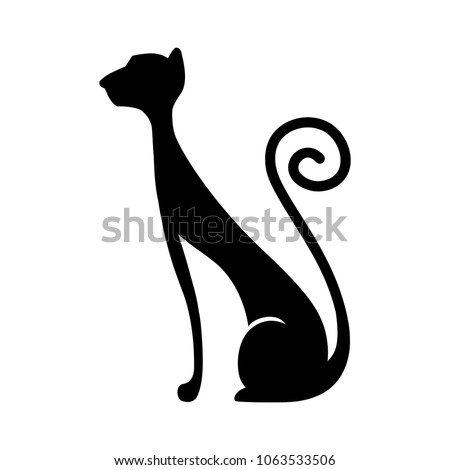 abstract big black cat. panther. logo