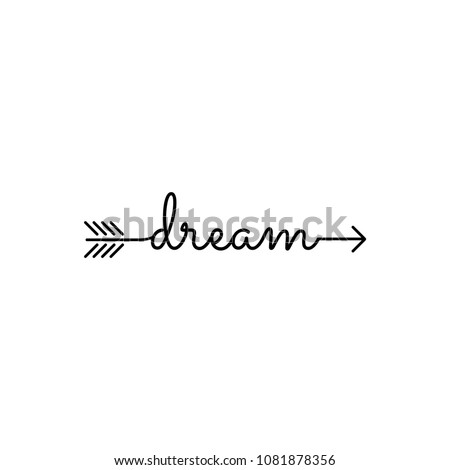 typography: word dream starts an ends with arrow