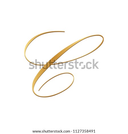 gold script letter c