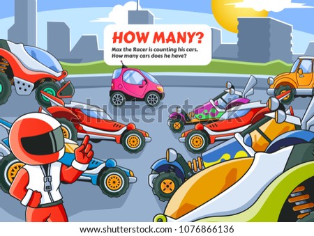 Counting Game. Max the Racer is Counting His Cars.
