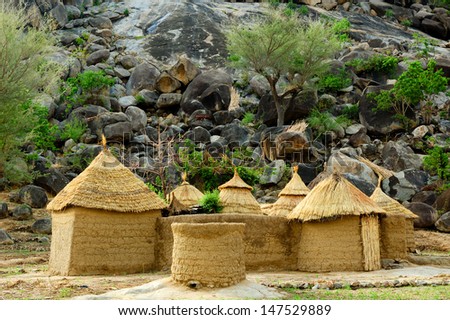 Mud house in the Mandara Mountains region of Cameroon, West Africa. The Mandara Mountains are a volcanic range extending about 200km along the northern part of the Cameroon-Nigeria border.