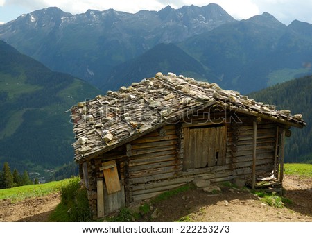KUFSTEIN,AUSTRIA  - CIRCA JUNE 2007 - Old wooden building in mountain, Austria,near city of Kufstein