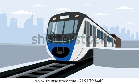 Vector illustration of mass rapid transportation train