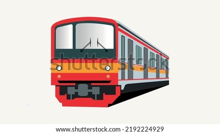 Commuter train transportation premium vector