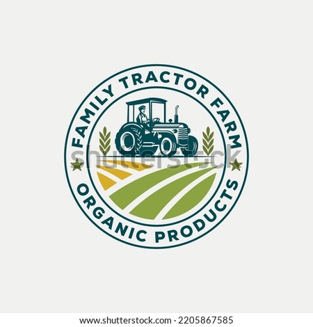 Tractor farm logo vector illustration